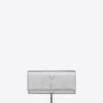 Saint Laurent Silver Lizard Embossed Monogram Kate Tassel Clutch Bag