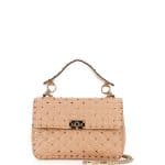 Valentino Beige Matelasse Medium Rockstud Shoulder Bag