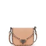 Valentino Beige Rockstud Flap-Top Shoulder Bag