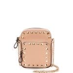 Valentino Beige Rockstud Zip Pouch with Strap Bag