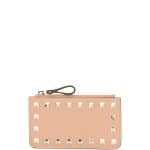 Valentino Beige Small Rockstud Zip Pouch Bag