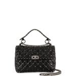 Valentino Black Matelasse Medium Rockstud Shoulder Bag