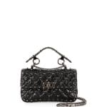 Valentino Black Matelasse Small Rockstud Shoulder Bag