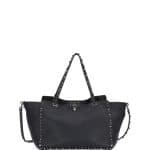 Valentino Black Rockstud Rolling Tote Bag