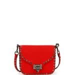 Valentino Red Rockstud Flap-Top Shoulder Bag