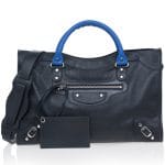 Balenciaga Black/Blue Vibrato Classic City Bag