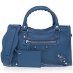 Balenciaga Bleu Canard Vibrato Classic Mini City Bag