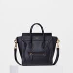 Celine Black Smooth Calfskin Nano Luggage Bag