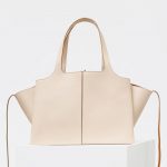 Celine Pale Beige Supple Natural Calfskin Medium Tri-Fold Shoulder Bag
