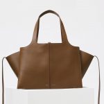 Celine Taupe Supple Natural Calfskin Medium Tri-Fold Shoulder Bag