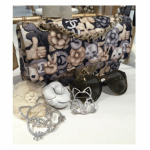 Chanel Grey/Beige Cat Print Classic Flap Bag - Fall 2016