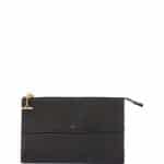 Chloe Black Flat Grained Leather Joe Clutch Bag