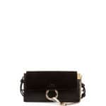 Chloe Black Suede/Leather Faye Wallet-on-a-Strap