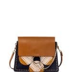 Chloe Brown Multicolor Flower Python Patchwork Medium Faye Bag