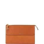 Chloe Caramel Flat Grained Leather Joe Clutch Bag