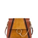 Chloe Classic Tobacco Calfskin/Suede Patchwork Medium Bag