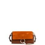 Chloe Classic Tobacco Suede/Leather Faye Wallet-on-a-Strap