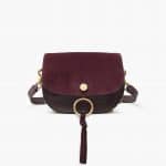 Chloe Dark Purple Suede/Smooth Calfskin Mini Kurtis Bag
