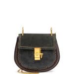 Chloe Full Blue Suede Studded Small Drew Bag