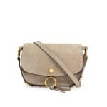 Chloe Light Gray Suede/Smooth Calfskin Kurtis Shoulder Bag