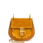 Chloe Mustard Brown Studded Mini Drew Bag