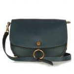 Chloe Teal Blue Small Grain/Smooth/Suede Calfskin Kurtis Shoulder Bag