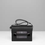 Delvaux Noir Crispy Calf/Galuchat Madame Bag