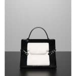 Delvaux Noir/Ivory Smoking Vison Tempete MM Bag