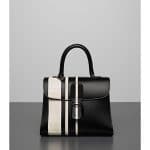 Delvaux Noir/Ivory Sporty Stripes Exotic Brillant MM Bag