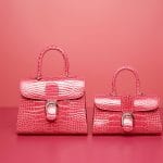 Delvaux Rose Candy Alligator Brillant MM and Brillant East/West Mini Bags