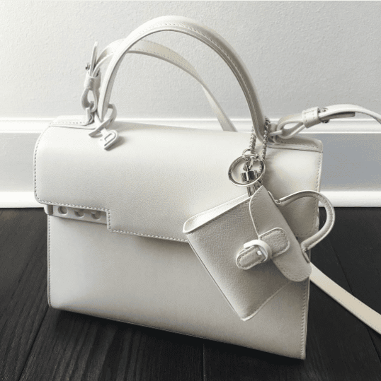 Delvaux Mini Brillant Bag Charm Light Grey Calfskin – Coco