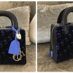 Dior Black/Blue Print Fabric Lily Bag 2