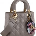 Dior Gray Small Lady Dior Bag