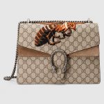 Gucci Bee Embroidered GG Supreme Medium Dionysus Shoulder Bag