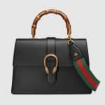Gucci Black Dionysus Large Bamboo Top Handle Bag