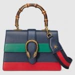 Gucci Blue/Green/Red Dionysus Medium Bamboo Top Handle Bag