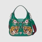 Gucci Emerald Tiger Embroidered Dionysus Small Hobo Bag