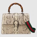 Gucci Natural Python Dionysus Large Bamboo Top Handle Bag