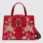 Gucci Red Chinese New Year Dionysus Medium Top Handle Bag