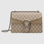 Gucci Taupe GG Supreme Small Dionysus Shoulder Bag