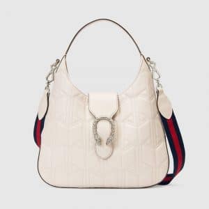 Gucci White Matelasse Dionysus Medium Hobo Bag
