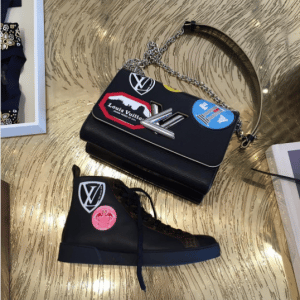 Louis Vuitton Black Epi World Tour Stickers Twist Bag 3