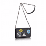 Louis Vuitton Black Epi World Tour Twist Chain Wallet