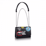 Louis Vuitton Black Epi World Tour Twist MM Bag