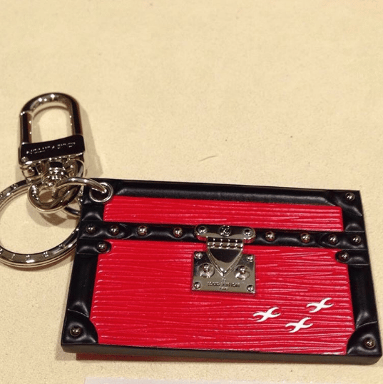 LOUIS VUITTON Petite Malle Vintage Silk Scarf Keychain Wristlet