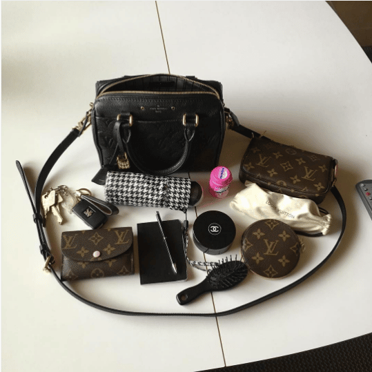 Louis Vuitton Monogram Speedy 20 strap mix and match options, model view  length advises 