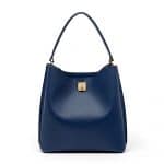 MCM Navy Blue Large Milla Hobo Bag