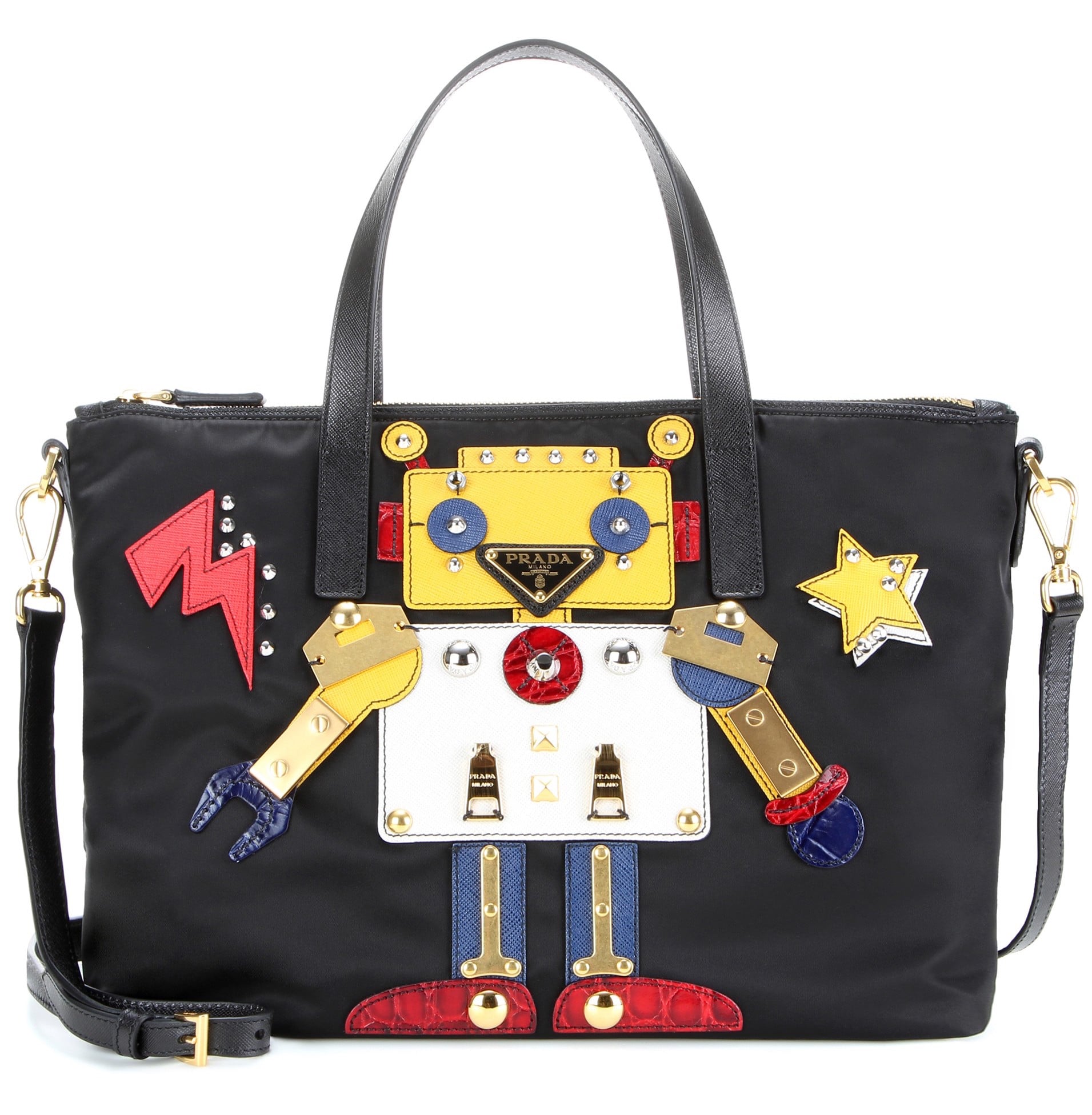 Prada Robot Applique Shoulder Bag