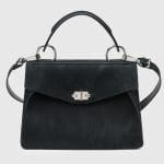 Proenza Schouler Black Suede Medium Hava Top Handle Bag