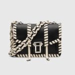 Proenza Schouler Black/Ecru Whipstitch Hava Chain Bag